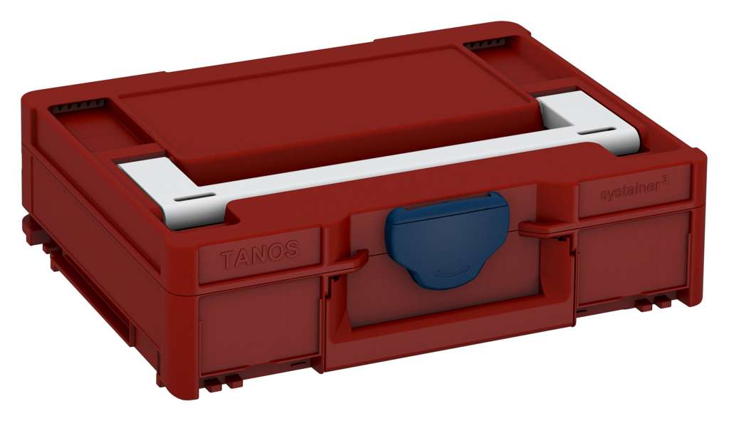 Systainer³ M 112, Carmine Red with Light Grey lid handle and Sapphire Blue catches