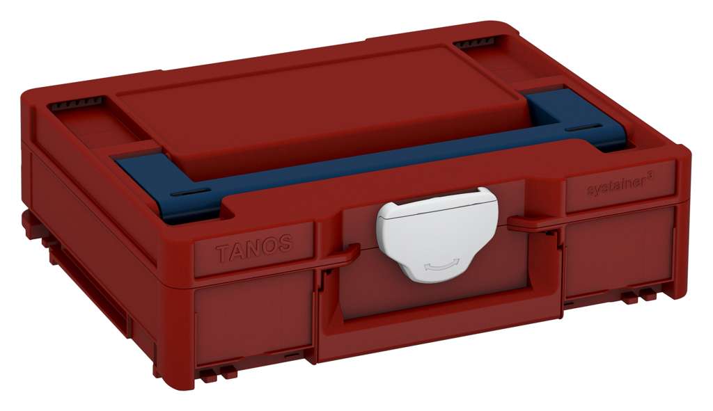 Systainer³ M 112, Carmine Red with Sapphire Blue lid handle and Light Grey catches