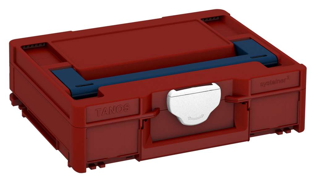 Systainer³ M 112, Carmine Red with Sapphire Blue lid handle and White catches