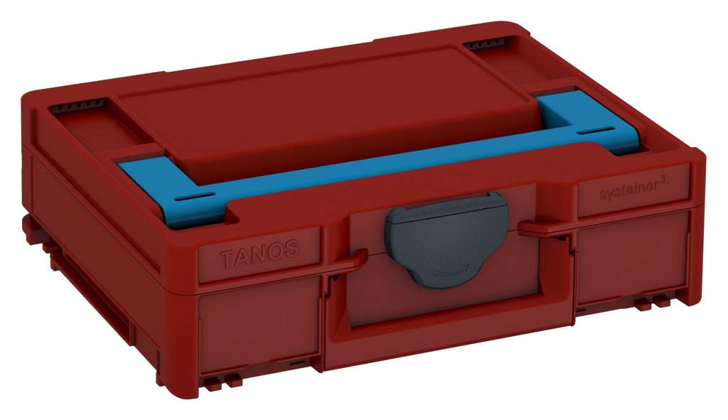 Systainer³ M 112, Carmine Red with Sky Blue lid handle and Anthracite catches