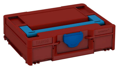Systainer³ M 112, Carmine Red with Sky Blue lid handle and Signal Blue catches
