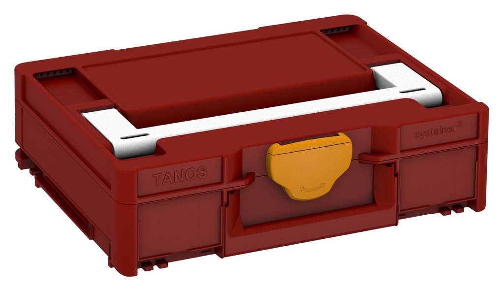 Systainer³ M 112, Carmine Red with White lid handle and Daffodil Yellow catches