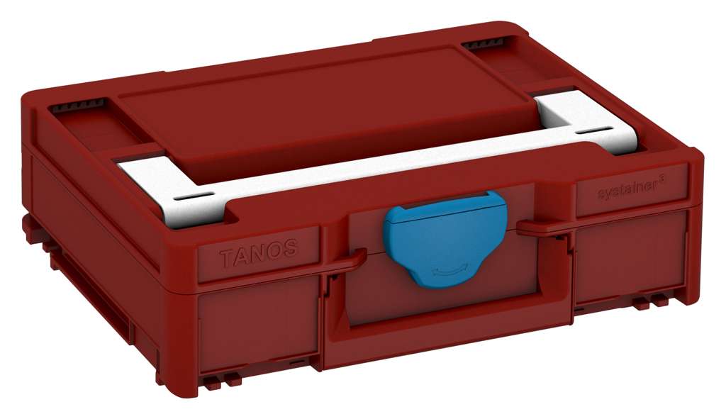 Systainer³ M 112, Carmine Red with White lid handle and Sky Blue catches