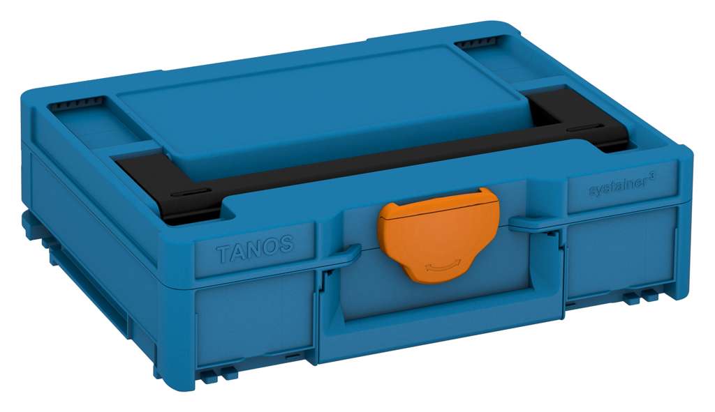 Systainer³ M 112, Sky Blue with Black lid handle and Deep Orange catches