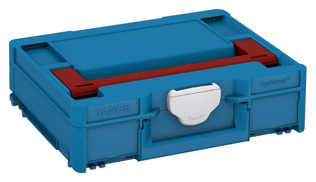 Systainer³ M 112, Sky Blue with Carmine Red lid handle and Light Grey catches