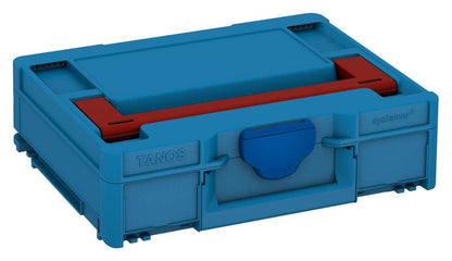 Systainer³ M 112, Sky Blue with Carmine Red lid handle and Signal Blue catches