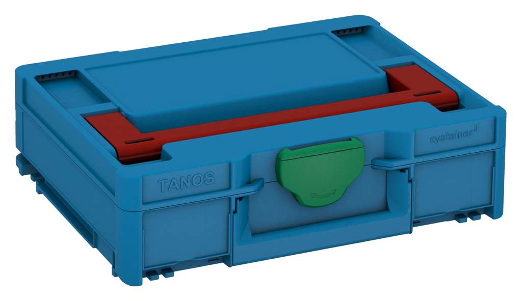 Systainer³ M 112, Sky Blue with Carmine Red lid handle and Signal Green catches