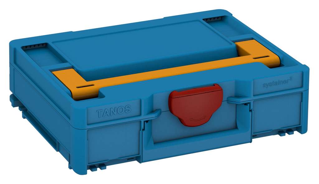 Systainer³ M 112, Sky Blue with Daffodil Yellow lid handle and Carmine Red catches