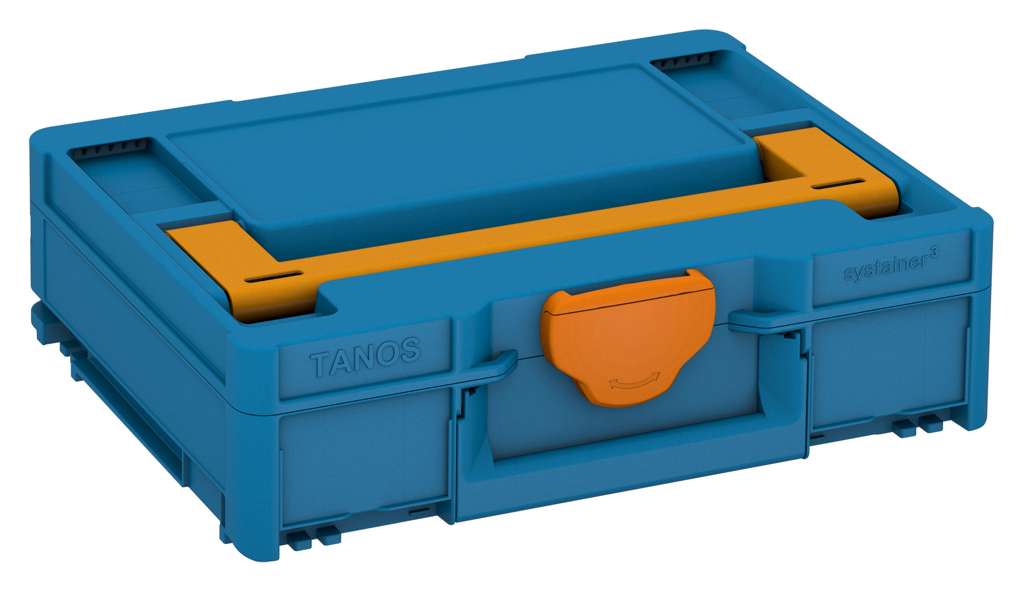 Systainer³ M 112, Sky Blue with Daffodil Yellow lid handle and Deep Orange catches