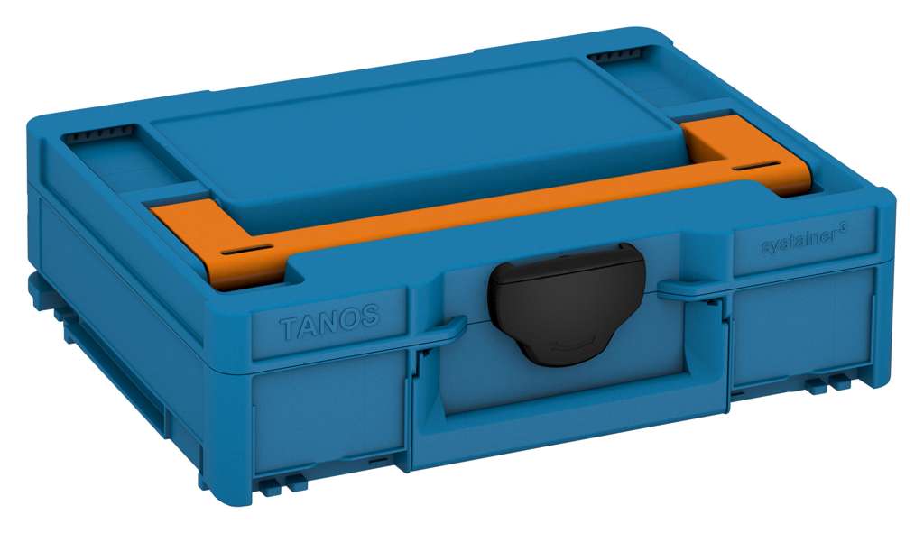 Systainer³ M 112, Sky Blue with Deep Orange lid handle and Black catches