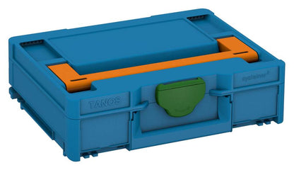 Systainer³ M 112, Sky Blue with Deep Orange lid handle and Emerald Green catches