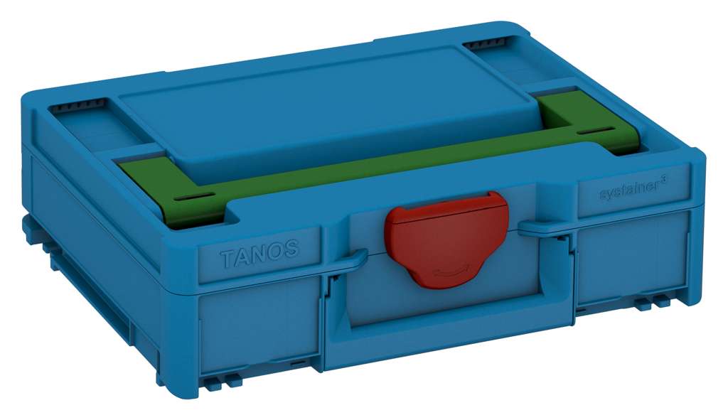 Systainer³ M 112, Sky Blue with Emerald Green lid handle and Carmine Red catches