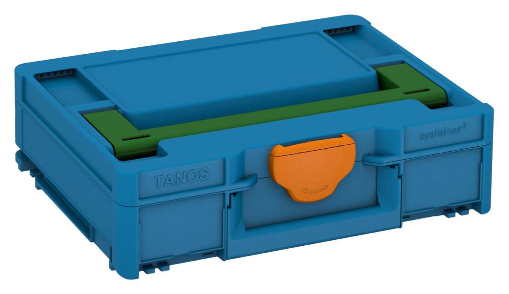 Systainer³ M 112, Sky Blue with Emerald Green lid handle and Deep Orange catches