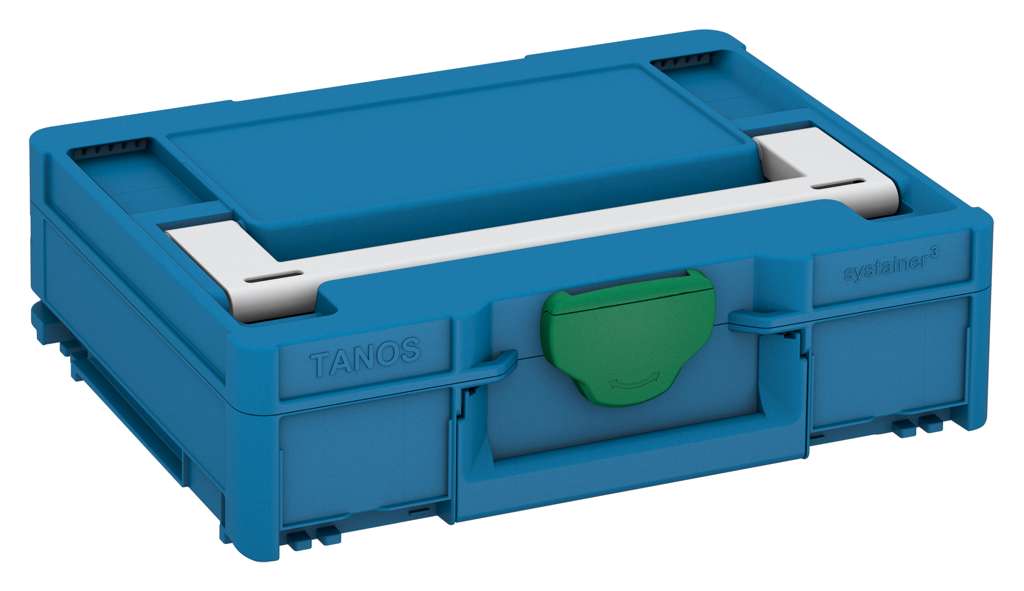 Systainer³ M 112, Sky Blue with Light Grey lid handle and Signal Green catches