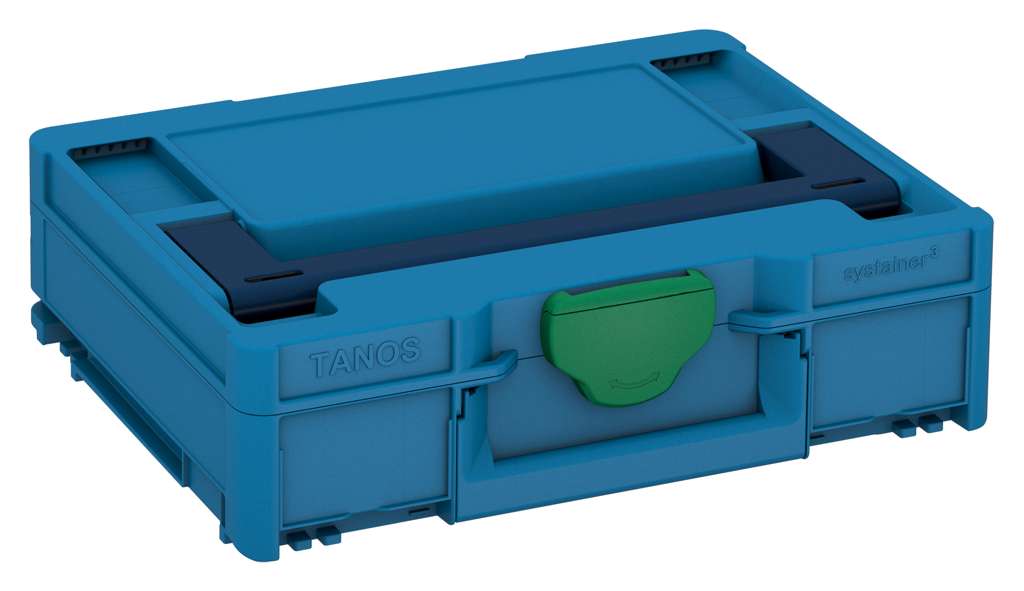 Systainer³ M 112, Sky Blue with Sapphire Blue lid handle and Signal Green catches