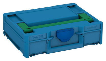 Systainer³ M 112, Sky Blue with Signal Green lid handle and Signal Blue catches