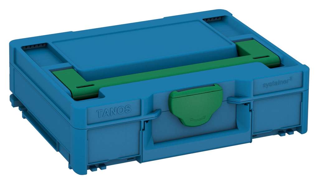 Systainer³ M 112, Sky Blue with Signal Green lid handle and Signal Green catches