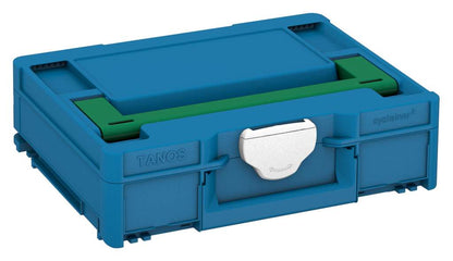 Systainer³ M 112, Sky Blue with Signal Green lid handle and White catches