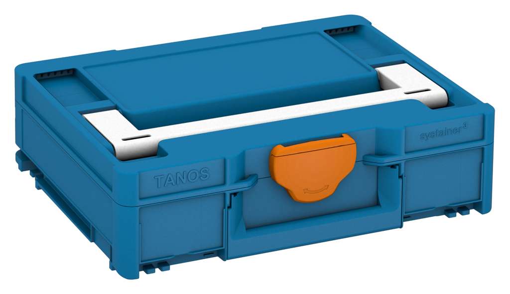 Systainer³ M 112, Sky Blue with White lid handle and Deep Orange catches