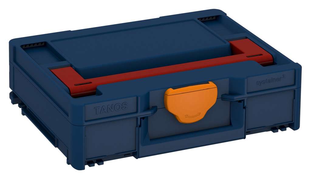 Systainer³ M 112, Sapphire Blue with Carmine Red lid handle and Deep Orange catches