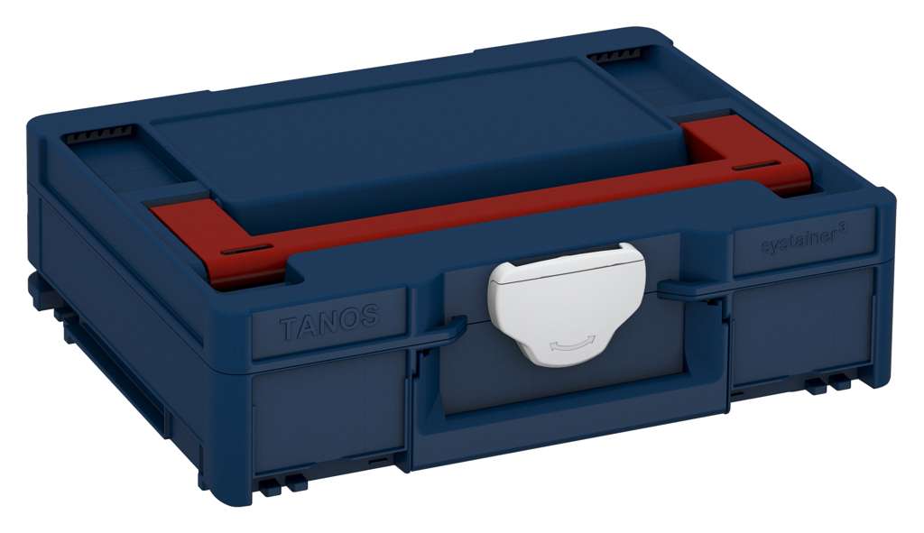 Systainer³ M 112, Sapphire Blue with Carmine Red lid handle and Light Grey catches