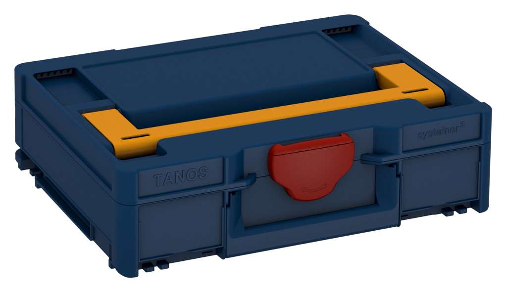 Systainer³ M 112, Sapphire Blue with Daffodil Yellow lid handle and Carmine Red catches
