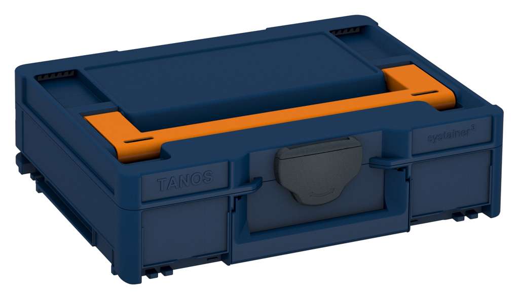Systainer³ M 112, Sapphire Blue with Deep Orange lid handle and Anthracite catches