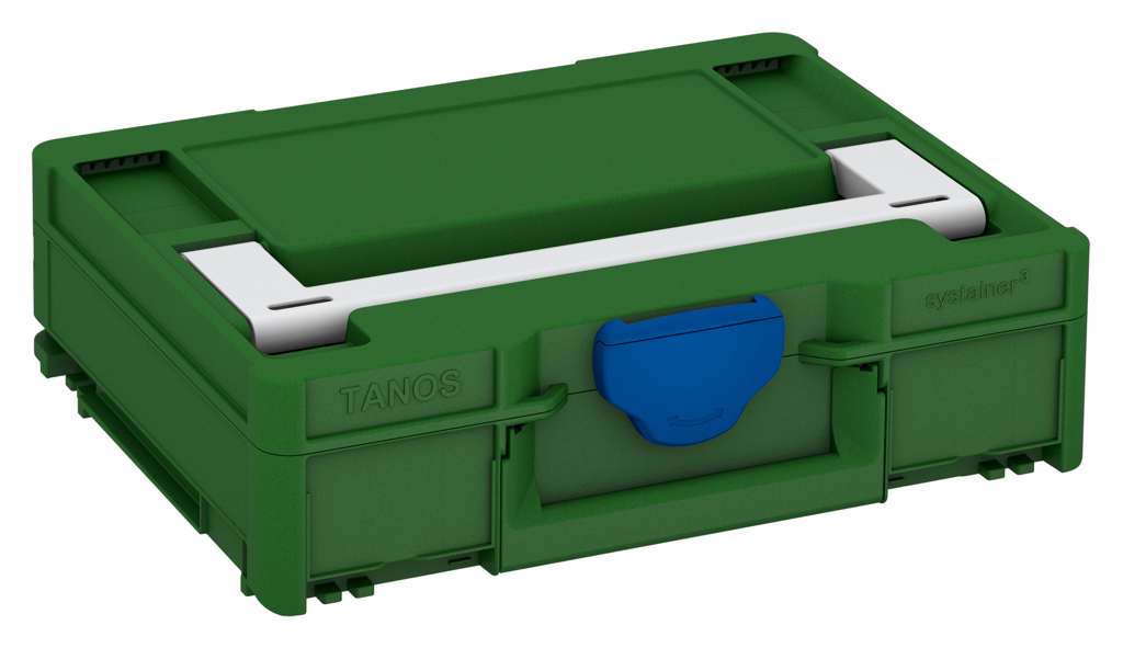 Systainer³ M 112, Emerald Green with Light Grey lid handle and Signal Blue catches