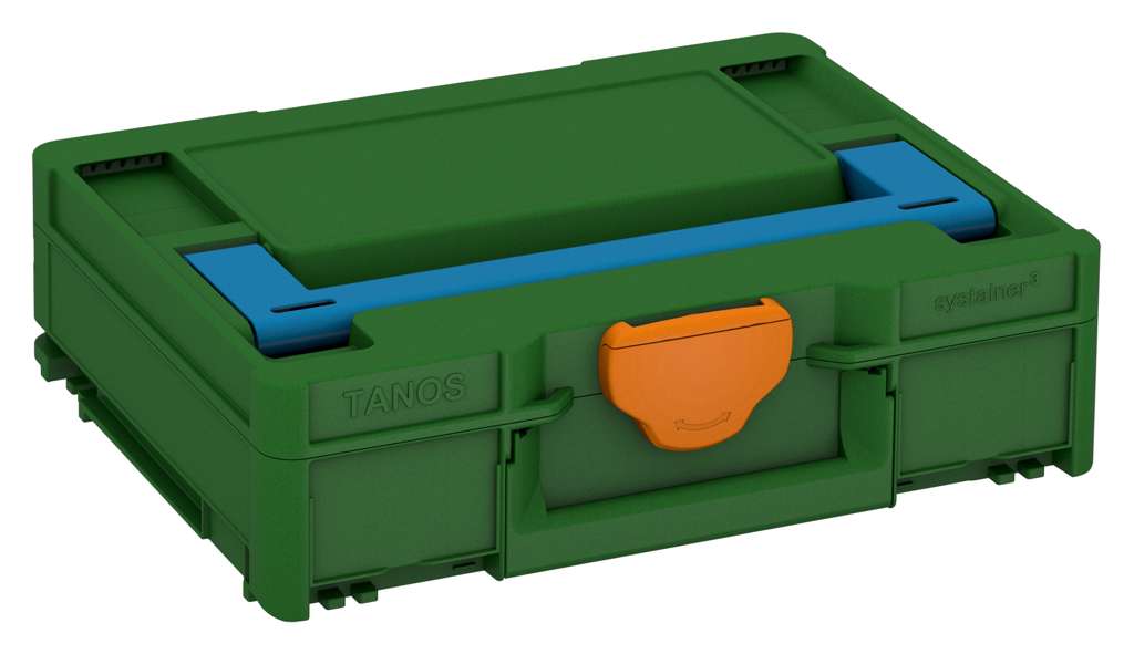Systainer³ M 112, Emerald Green with Sky Blue lid handle and Deep Orange catches