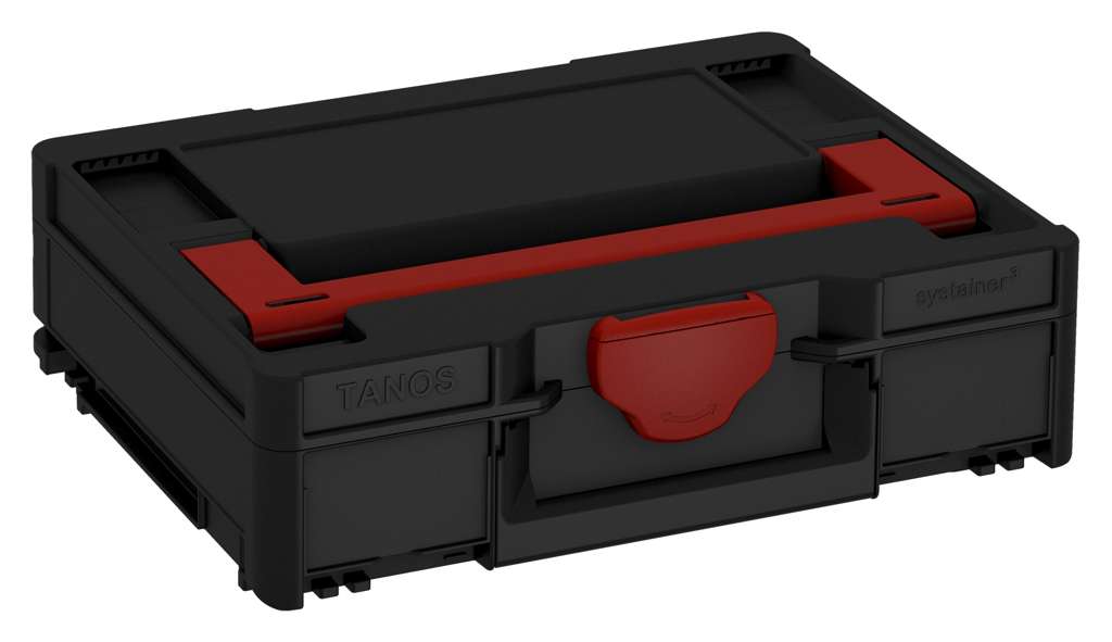 Systainer³ M 112, Black with Carmine Red lid handle and Carmine Red catches