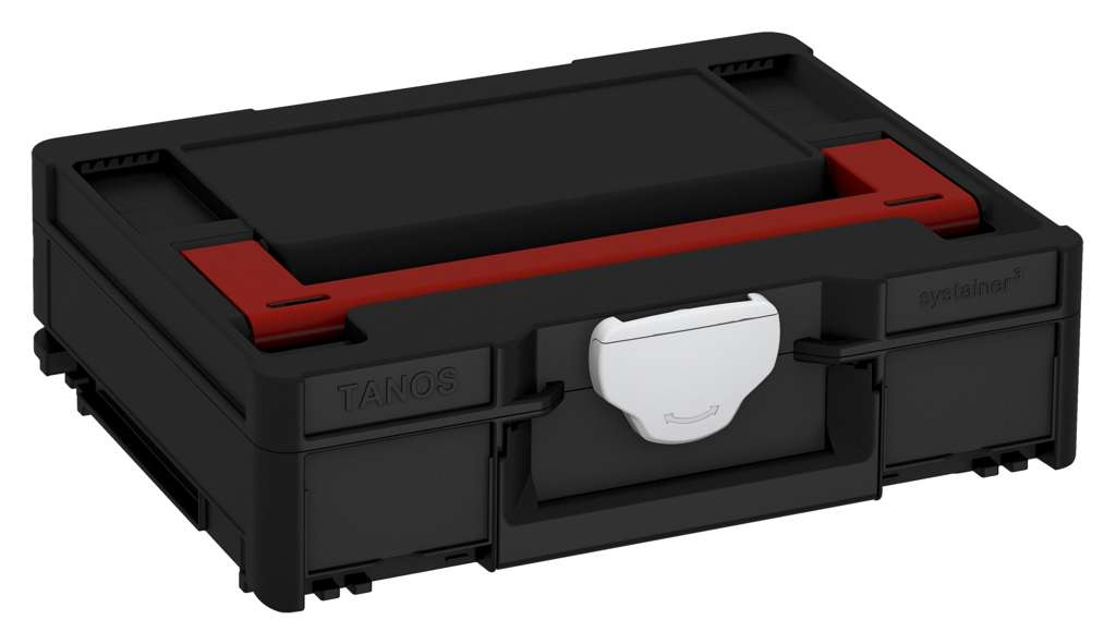 Systainer³ M 112, Black with Carmine Red lid handle and Light Grey catches