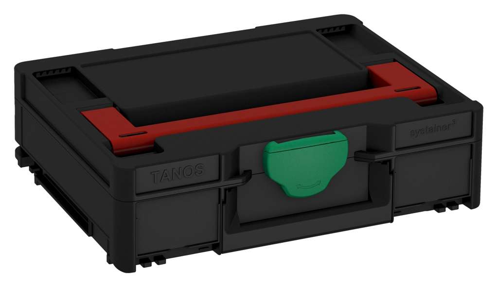 Systainer³ M 112, Black with Carmine Red lid handle and Signal Green catches