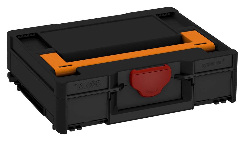 Systainer³ M 112, Black with Deep Orange lid handle and Carmine Red catches