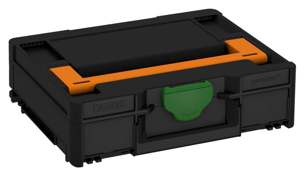 Systainer³ M 112, Black with Deep Orange lid handle and Emerald Green catches