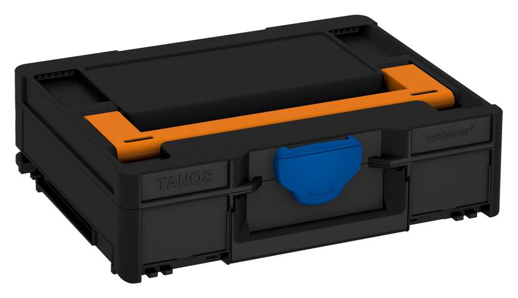Systainer³ M 112, Black with Deep Orange lid handle and Signal Blue catches