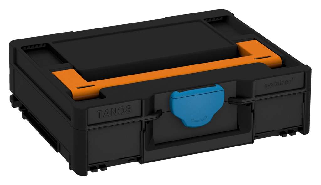 Systainer³ M 112, Black with Deep Orange lid handle and Sky Blue catches