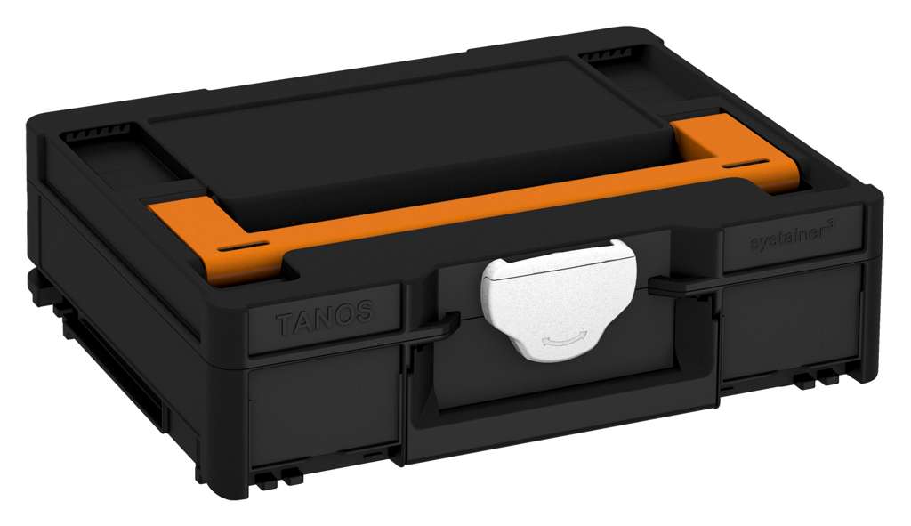 Systainer³ M 112, Black with Deep Orange lid handle and White catches