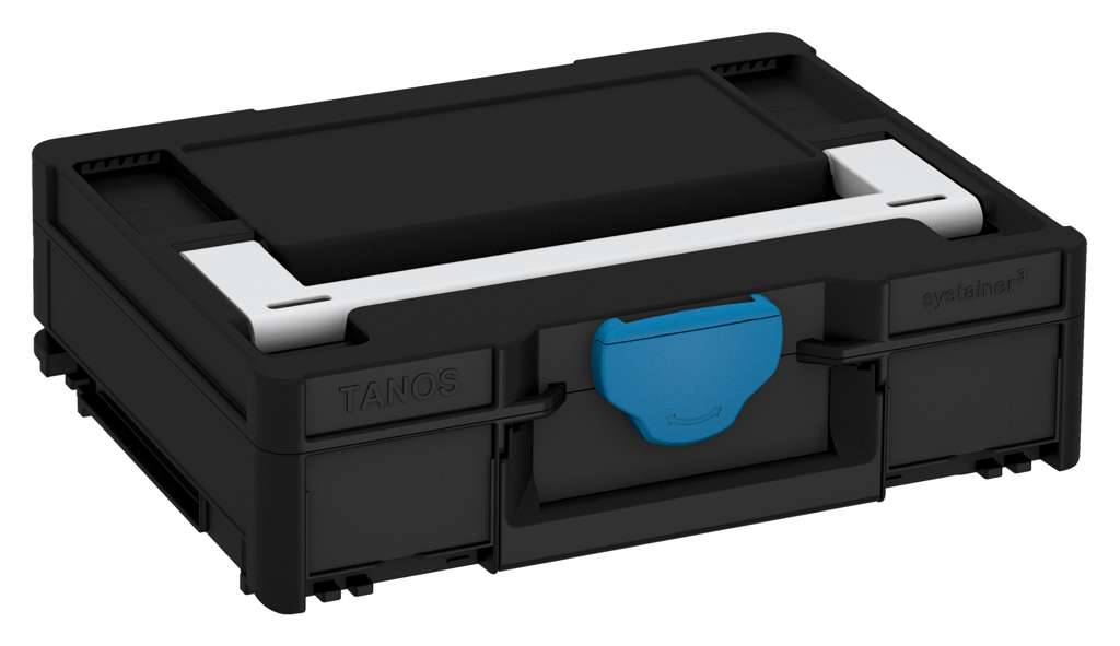 Systainer³ M 112, Black with Light Grey lid handle and Sky Blue catches