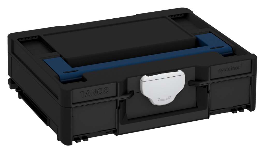 Systainer³ M 112, Black with Sapphire Blue lid handle and Light Grey catches