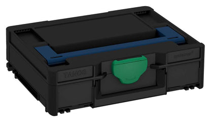 Systainer³ M 112, Black with Sapphire Blue lid handle and Signal Green catches