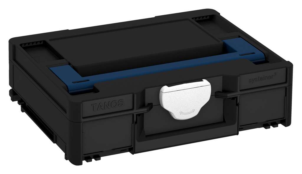 Systainer³ M 112, Black with Sapphire Blue lid handle and White catches