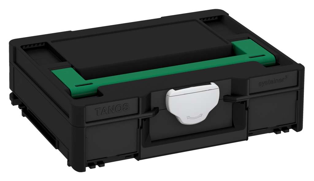 Systainer³ M 112, Black with Signal Green lid handle and Light Grey catches