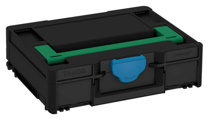 Systainer³ M 112, Black with Signal Green lid handle and Sky Blue catches