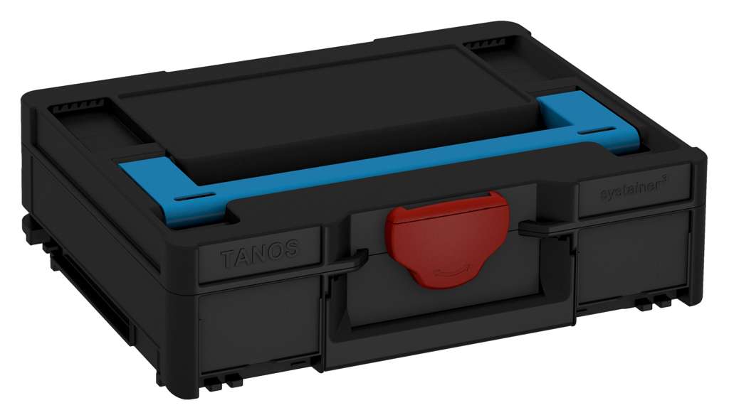 Systainer³ M 112, Black with Sky Blue lid handle and Carmine Red catches