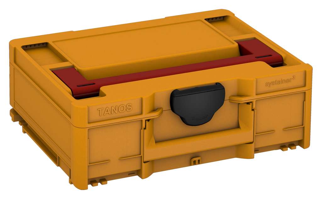 Systainer³ M 137, Daffodil Yellow with Carmine Red lid handle and Black catches