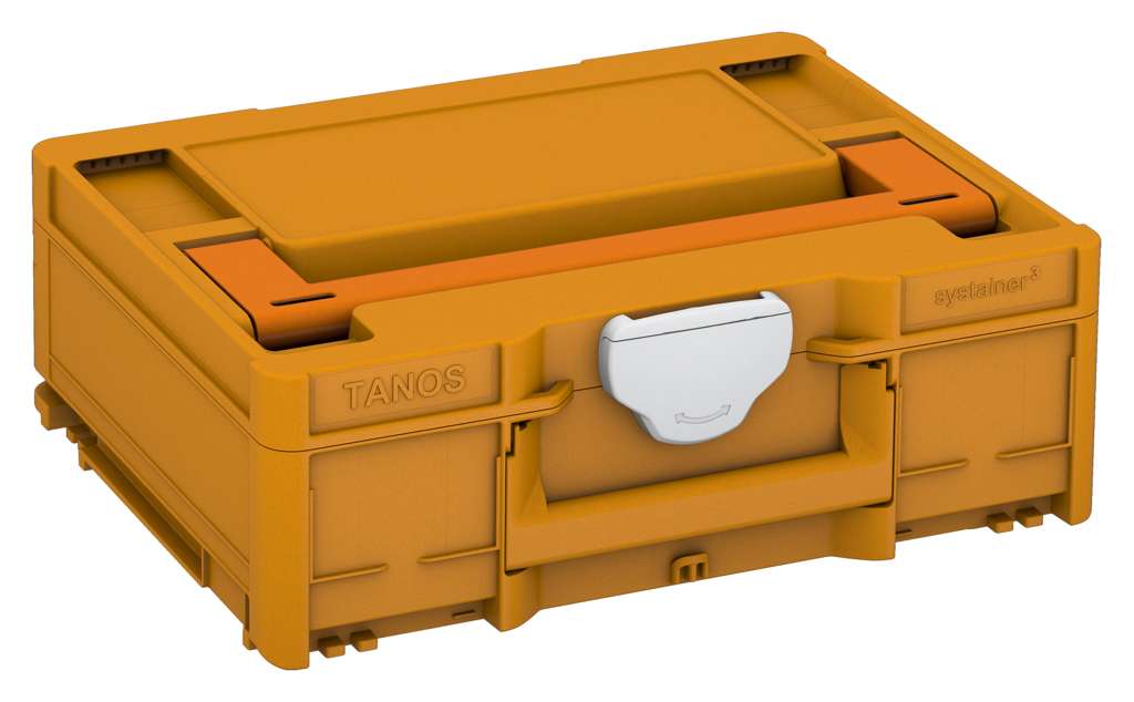 Systainer³ M 137, Daffodil Yellow with Deep Orange lid handle and Light Grey catches