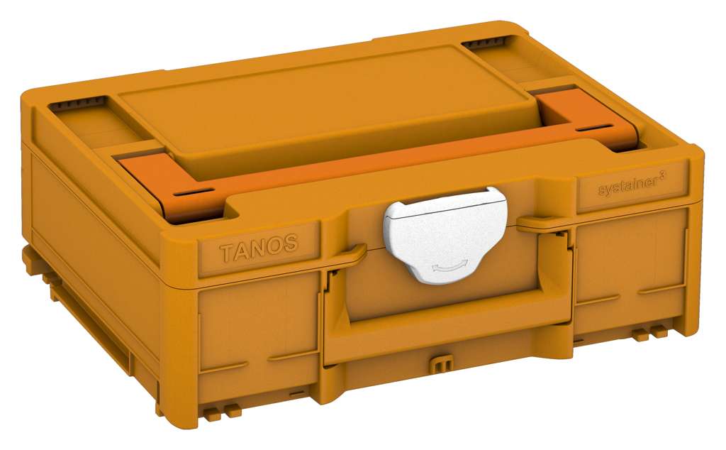 Systainer³ M 137, Daffodil Yellow with Deep Orange lid handle and White catches