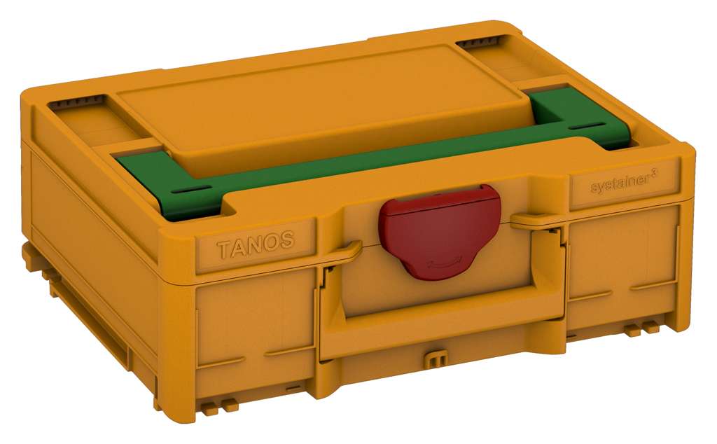 Systainer³ M 137, Daffodil Yellow with Emerald Green lid handle and Carmine Red catches