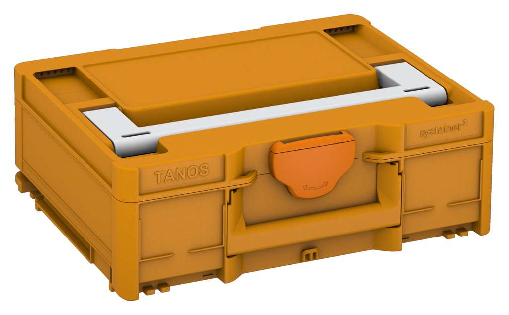 Systainer³ M 137, Daffodil Yellow with Light Grey lid handle and Deep Orange catches