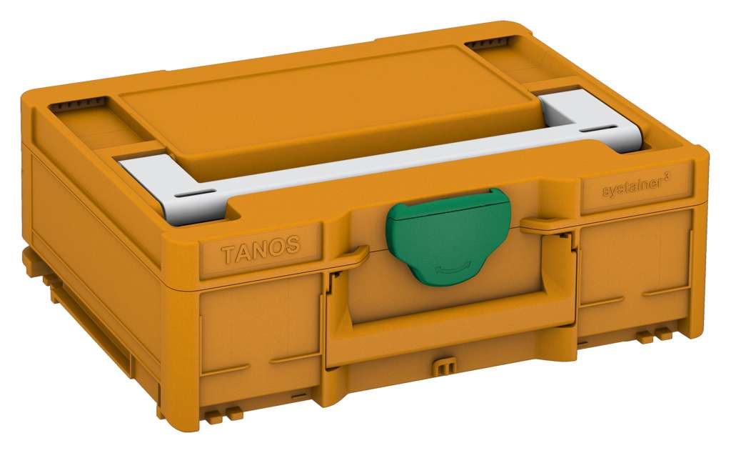 Systainer³ M 137, Daffodil Yellow with Light Grey lid handle and Signal Green catches